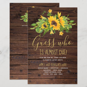 BUDGET Rustic Baby Shower Sunflowers Invite