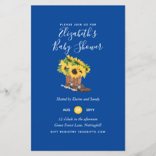 BUDGET Rustic Baby Shower Sunflowers Invite