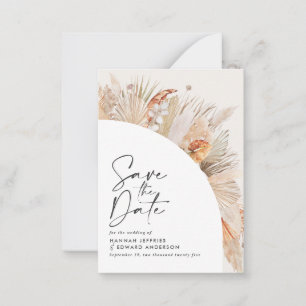 budget rustic botanical pampas grass wedding card