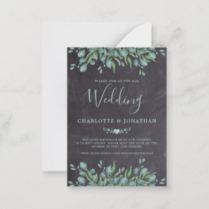 Budget Rustic Botanical QR Code Wedding Invitation