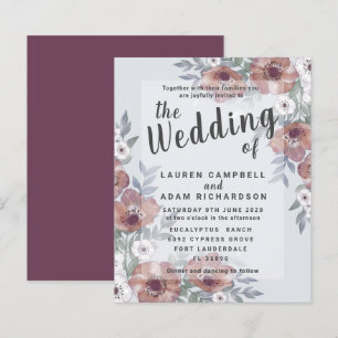Budget Rustic Burnt Orange Wedding Invitation