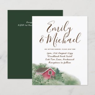 Budget Rustic Cabin in Woods Wedding Invite