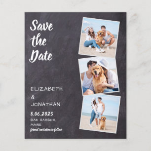 Budget Rustic Chalkboard 3 Photo Save The Date