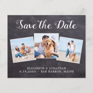 Budget Rustic Chalkboard 3 Photo Save The Date W