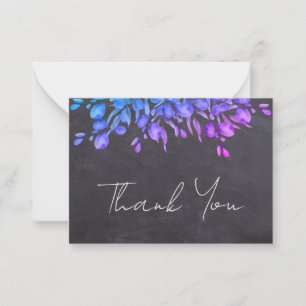 Budget Rustic Chalkboard Botanical Thank You Card