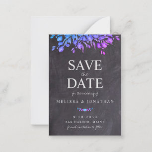 Budget Rustic Chalkboard Floral Save The Date Card