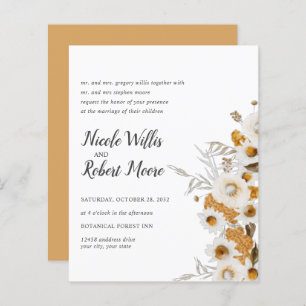 Budget Rustic Chamomile Mimosa floral Wedding