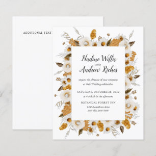 Budget rustic Chamomile Mimosa frame Wedding
