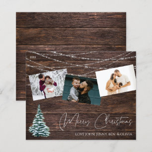 Budget Rustic Christmas Tree 3 Photo & Lights Wood