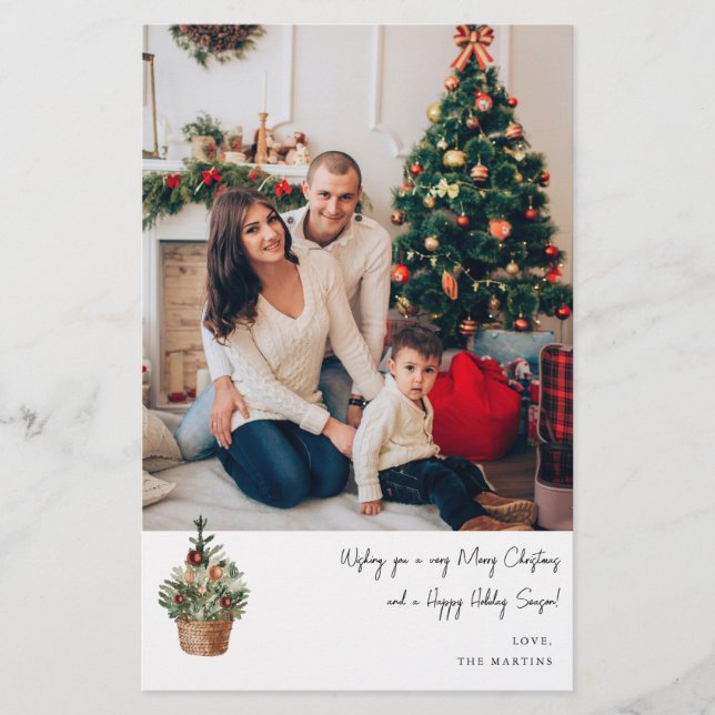 Budget Rustic Christmas Tree V Note Photo MED Flyer (Front)