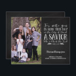 Budget Rustic Christmas Verse Typography Photo<br><div class="desc">Budget Rustic Christian Christmas Verse Typography Holiday Photo Christmas Card. We've added Luke 2:11 onto the holiday chalkboard style background of this card in a festive typography, with space for your photo and message! Easy to customise with text, fonts, and colours. **Our BUDGET paper is smaller and more delicate, but...</div>