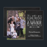 Budget Rustic Christmas Verse Typography Photo<br><div class="desc">Budget Rustic Christian Christmas Verse Typography Holiday Photo Christmas Card. We've added Luke 2:11 onto the holiday chalkboard style background of this card in a festive typography, with space for your photo and message! Easy to customise with text, fonts, and colours. **Our BUDGET paper is smaller and more delicate, but...</div>