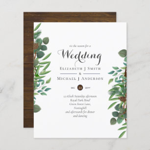 Budget Rustic Christmas Wedding Winter Invites
