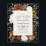 budget rustic elegant modern wedding save the date flyer<br><div class="desc">Rustic watercolor floral wedding save the date invite. With beautiful rust,  terracotta,  blush pink,  black and sage green pampas grass eucalyptus watercolor details. This modern wedding invite is sure to set the style for your big day.</div>