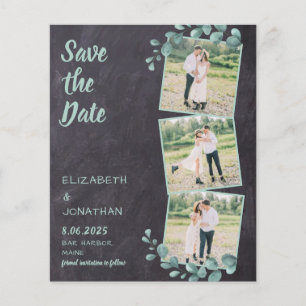 Budget Rustic Eucalyptus 3 Photo Save The Date