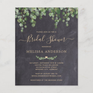 Budget Rustic Eucalyptus Bridal Shower Invitation
