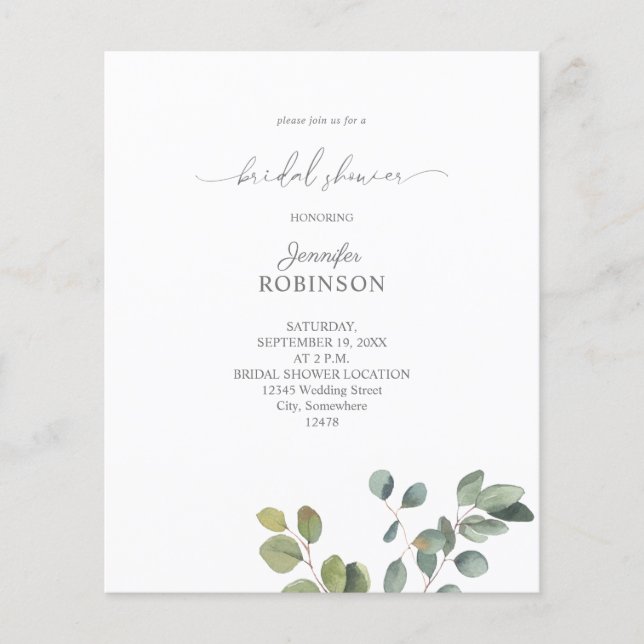 Budget Rustic Eucalyptus Duo 2 Bridal Shower (Front)