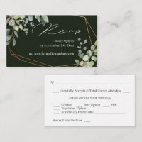 Budget Rustic Eucalyptus &Gold 2SM Meal RSVP Green