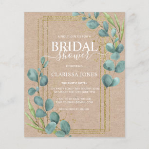 BUDGET Rustic Eucalyptus Kraft Bridal Shower 
