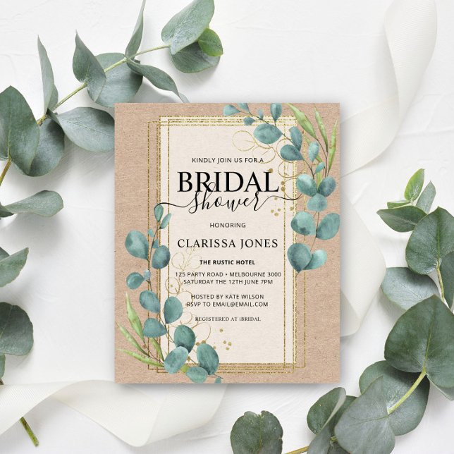BUDGET Rustic Eucalyptus Kraft Bridal Shower  (Creator Uploaded)