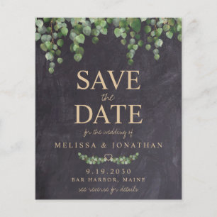 Budget Rustic Eucalyptus QR Code Save The Date