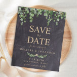 Budget Rustic Eucalyptus Save The Date Postcard<br><div class="desc">Save The Date! Announce your wedding to friends and family with these budget rustic chalkboard and eucalyptus save the date cards. These budget wedding invitation postcards need to be mailed as oversized postcards so may incur standard postage fees but they don't need an envelope or a return address label. Personalise...</div>