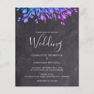 Budget Rustic Eucalyptus Wedding Invitation Card