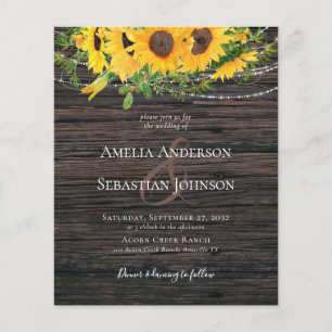 BUDGET Rustic Fall Sunflower Wedding Invitation