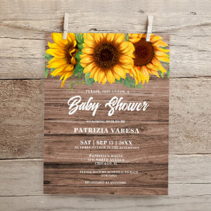 Budget Rustic Fall Wooden Sunflower Baby Shower