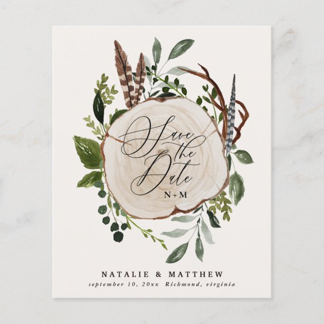 budget Rustic farmhouse fall wedding save the date Flyer (Front)