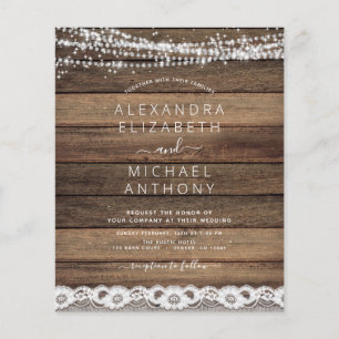 Budget Rustic Farmhouse String Lights Lace Wedding