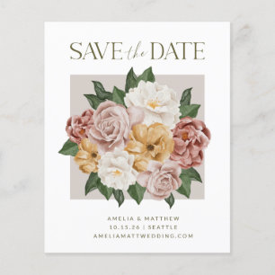Budget Rustic Floral Bouquet Elegant Save The Date