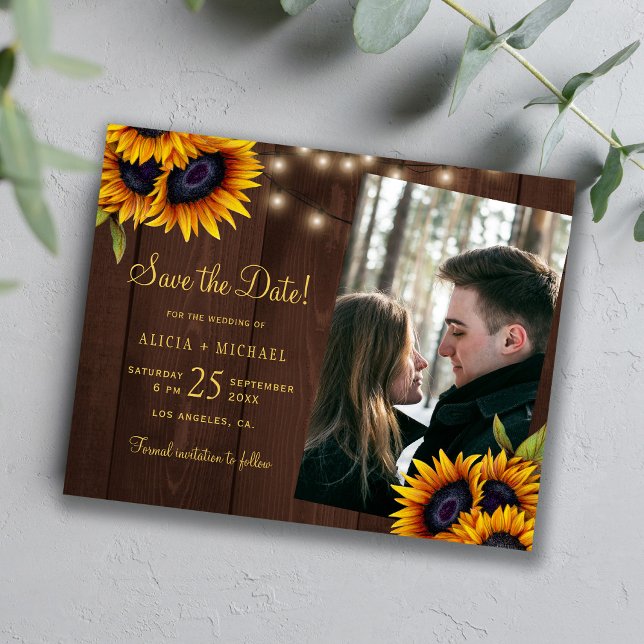 Budget rustic floral photo wedding save the date (Creator Uploaded)