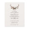 budget Rustic floral stag antlers wedding invite