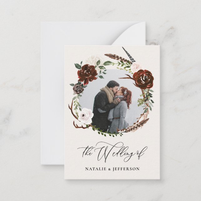 budget Rustic foliage wedding invitation (Front)