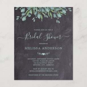 Budget Rustic Greenery Bridal Shower Invitation