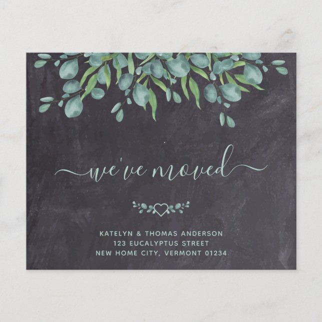 Budget Rustic Greenery Moving Announcement (Front)