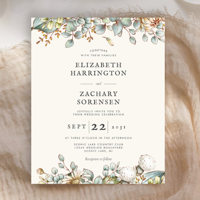 Budget Rustic Greenery Wedding Invitation (Creator Uploaded)