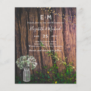 BUDGET Rustic Gypsophila Lights Mason Jars Invite