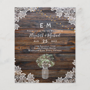 Budget Rustic Gypsophila Mason Jar Wedding