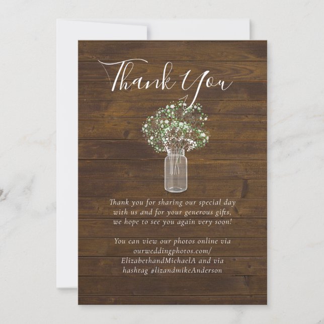 Budget Rustic Gypsophila Mason Jar Wedding (Front)