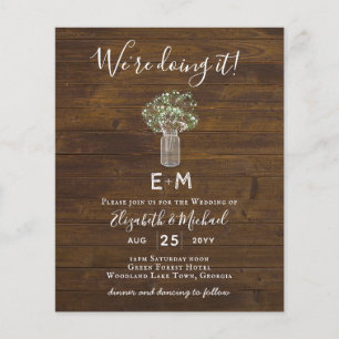 Budget Rustic Gypsophila Mason Jar Wedding