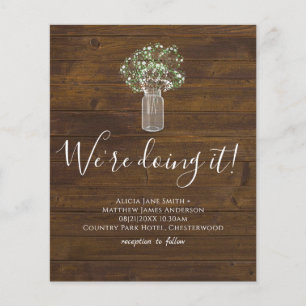 Budget Rustic Gypsophila Mason Jar Wedding