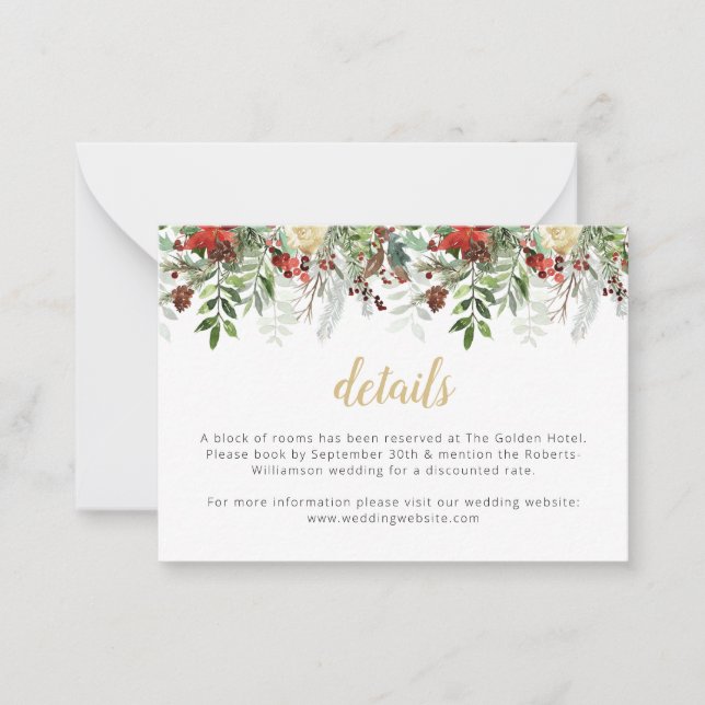 Budget Rustic Holiday Enclosure Card Details Card (Front)