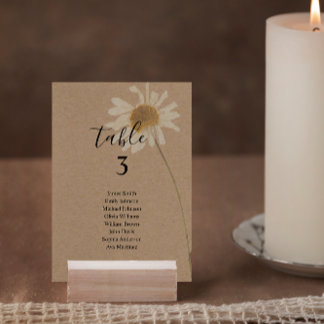 Budget Rustic Kraft Floral  Table Number