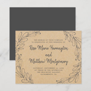 Budget Rustic Kraft & Hand-drawn Leaves Wedding