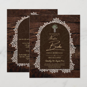 Budget Rustic Lace MasonJar Gypsophila Wedding INV