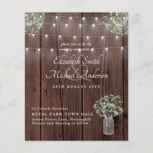 Budget Rustic Lights Mason Jars Gypsophila Wedding