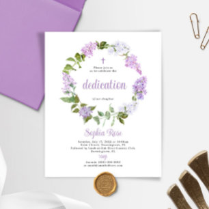 Budget Rustic Lilac Flowers Dedication Invitation