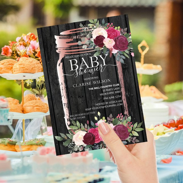 BUDGET Rustic Mason Jar Baby Shower Invitation (Creator Uploaded)